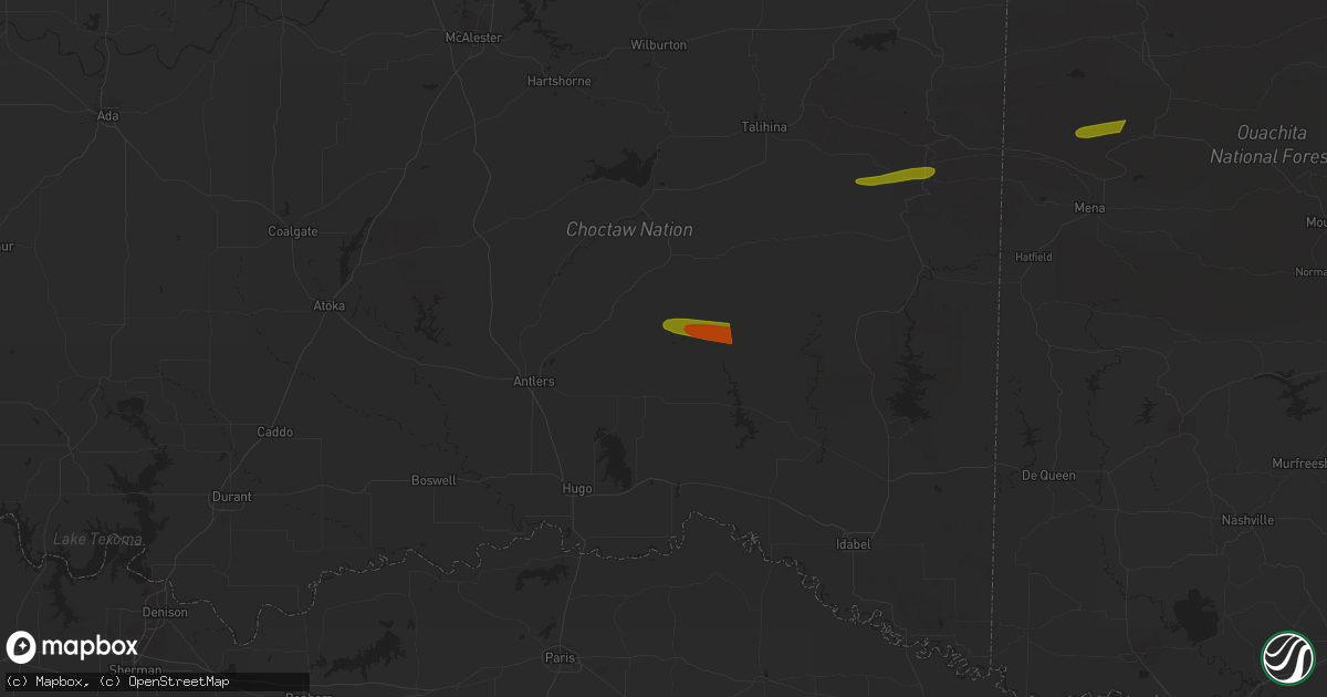 Hail Map in Rattan, OK on March 11, 2023 HailTrace